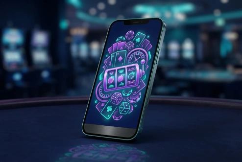 Casino games on a mobile screen